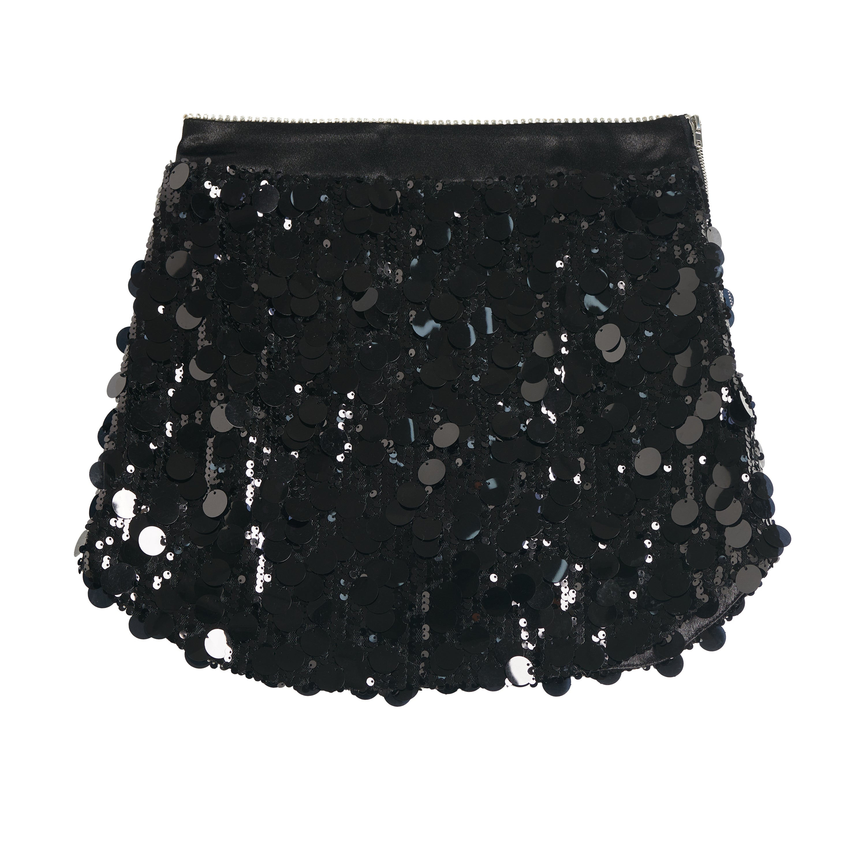 Black Sequin-embellished Y2K Mini Skirt