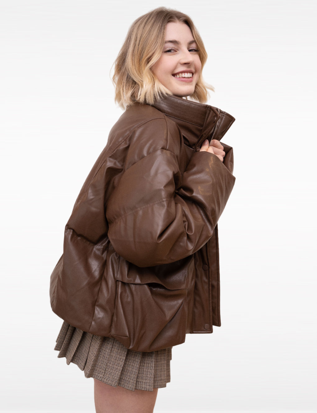 Brown Down-Filled Puffer Jacket