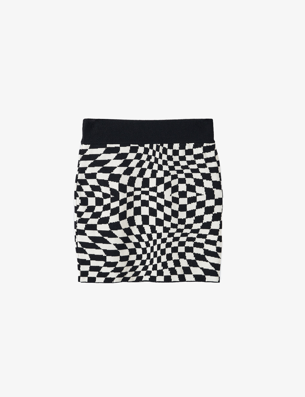 Twisted Checked Knitted Wool-blend Mini Skirt