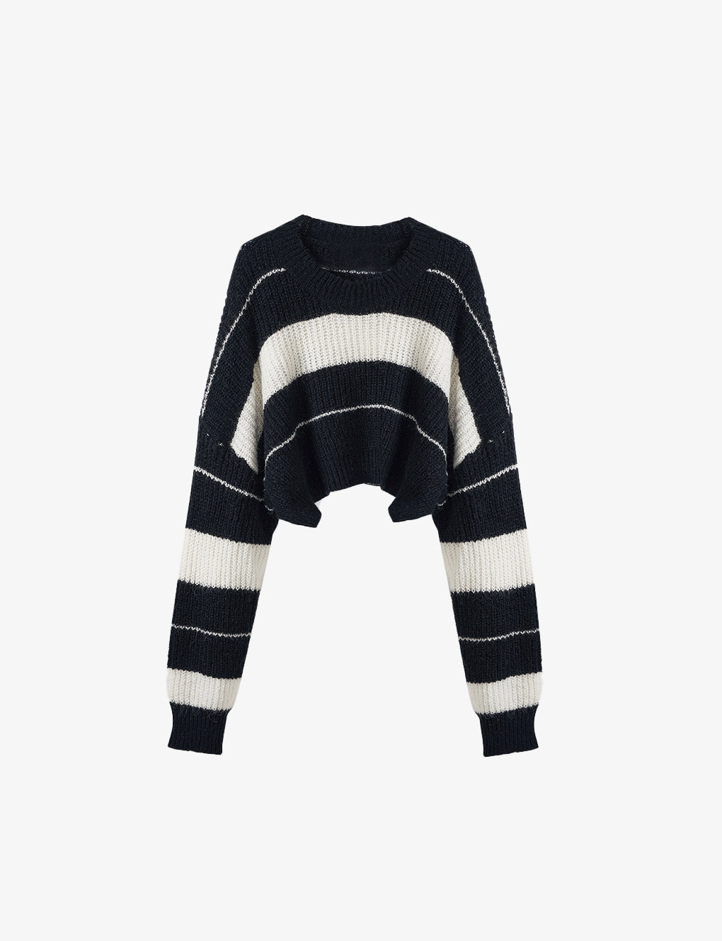 Striped Cropped Chunky Knit Jumper