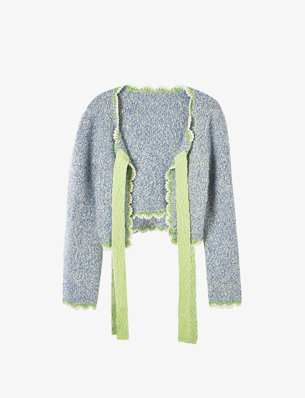 Floral-embellished Lace-trimmed Cotton-blend Knit Cardigan